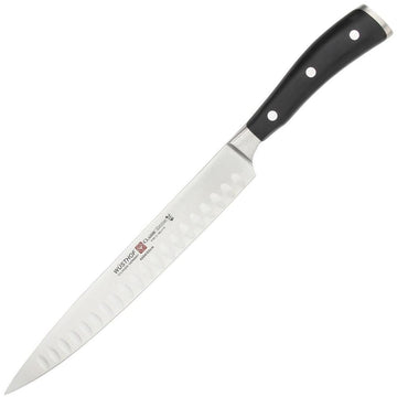 Wusthof Classic Ikon - 9" Carving Knife w/Hollow Edge by Wüsthof – 9 inches, Black, Model 4504/23-7