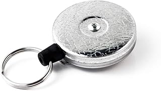 KEY-BAK Original Retractable Key Holder with a Front, Steel Belt Clip, and a Split Ring