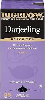 Bigelow Tea Bigelow Darjeeling Blend Tea 28-Count Box (Pack of 1) Full Caffeine Premium Black Tea Bold and Antioxidant-Rich Full Caffeine Black Tea in Foil-Wrapped Bags