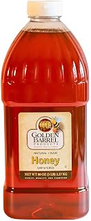 GOLDEN BARREL Light Amber Table Honey, Pure Natural Honey, Smooth Mild Sweetness for Tea, Baking, Cooking & Spreads, USA-Sourced, 80oz