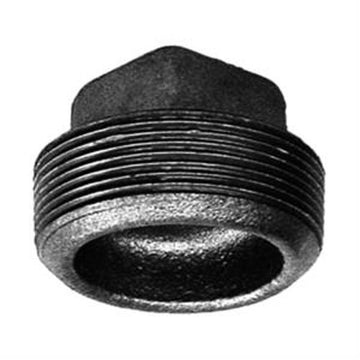 Imported Malleable Iron Cored Square HD Plug by Anvil International – 2 inches, Iron, Black, Model 0818902579