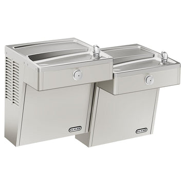 Wall Mount Mechanical Activation ADA Cooler Filtered Refrigerated Stainless by Elkay – 1.5, Stainless Steel, Bi-level Coolers, Model VRCTLFR8SC