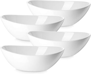 DOWAN Serving Bowls, 35 Ounce Porcelain, Oval Soft White