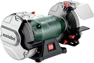 metabo 8-Inch Heavy Duty Bench Grinder, 3,600 RPM, 5.5 Amps, LED Light, Adjustable Eye Shield and Spark Deflector, DS 200 Plus, 604200420