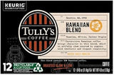 Coffee Hawaiian Blend Tully's Coffee Keurig Single-Serve K-Cup Pods, Medium Roast Coffee, 12 Count
