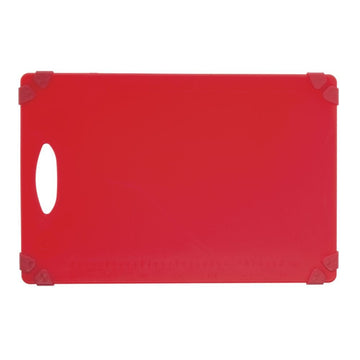Kratos by Red Cutting Board with Grippers - 12"L x 18"W x 1/2"H by HUBERT – Plastic, Red, Model 1218-CL-RD