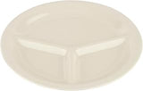 G.E.T. CP-10-DI-EC Heavy-Duty 3-Compartment Divided Plastic Plates, 10.25", Diamond Ivory (Set of 4)