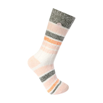 Women's 2-Pack Boot Socks by Timberland – Large, Nylon, Ivory Marl Striped (2 Pack), Pack of 2, Model TB350829TA