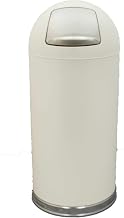 Witt Industries 15DTAL Steel 15-Gallon Standard Dome Top Indoor Waste Receptacle with Galvanized Liner, Round, 15" Diameter x 35" Height, Almond