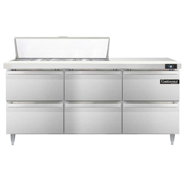 Designer Line Sandwich Unit by Continental Refrigerator – Metallic, Model DL72-12-D