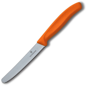Swiss Classic 4-1/2-Inch Utility Knife with Round Tip by Victorinox – 4.5", Stainless Steel, Orange, Model 566380-6.7836.L119US1