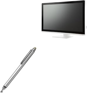 Stylus Pen Compatible with Contec CM-ME270P - DualTip Capacitive Stylus, Fiber Tip Disc Tip Capacitive Stylus Pen - Metallic Silver