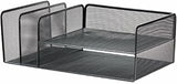 Lorell 4-Tier File Organizer - 4 Tier(s) - Horizontal/VerticalDesktop - Black - Steel Mesh - 1 Each