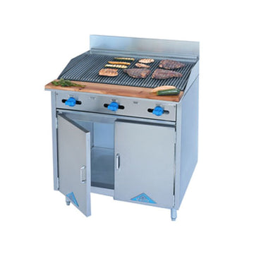 36" Gas Range W/ Radiant Char Broiler by Comstock Castle – Metallic, Model F33-3RB
