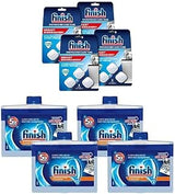 Bundle of Finish In-Wash Dishwasher Cleaner: Clean Hidden Grease and Grime, 3 Count, Pack of 4 + Finish Dishwasher Cleaner - Liquid Fresh 4x8.45 oz.