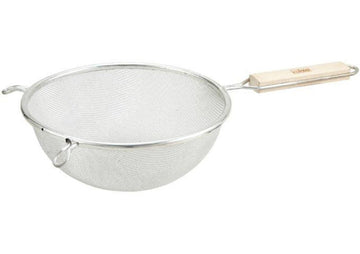 8" Single Fine Mesh Strainer by Winco – Stainless Steel, Tin, Tan, Model MSTF-8S