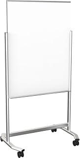 MooreCo inc Best-Rite Visionary Move Double Sided Mobile Magnetic Glass Whiteboard Easel, 3x4 Feet (74950)