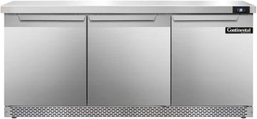 SW72-FB Three Section Work Top Refrigerator 72" W, Front Breathing