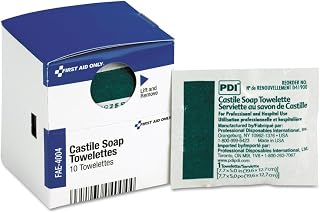 First Aid Only Castile Soap Towelettes, 10/Box