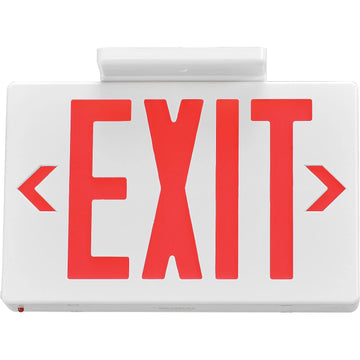 LED Exit Sign by Global Industrial – 1.6"L x 11.5"W x 7.4"H, Thermoplastic, Red, Model JEE2RWE