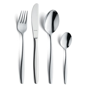 FLORENCE Cutlery Set 24 Pieces Dishwasher Safe Made of High-Quality Stainless Steel Elegant Design Modern & Stylish Set with Finely Rounded Handles Cutlery by Amefa – Model