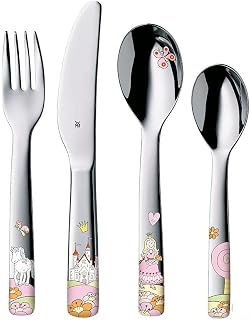 WMF Princess Anneli Cromargan Children's Cutlery Set, Multi-Colour, 4-Piece