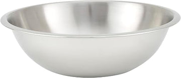 Winco 4 qt Stainless Steel Mixing Bowl | Dishwasher safe, Heavy-duty, Reinforced rim, Great for Salads, Sides, Pasta and Shared Dishes