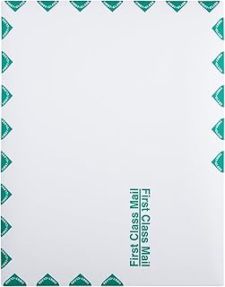 Quality Park 10 x 13 First Class Catalog Envelopes, First Class Border, Redi-Strip Self-Sealing Closure, 28 lb White Wove, 100 per Box (QUA44786)
