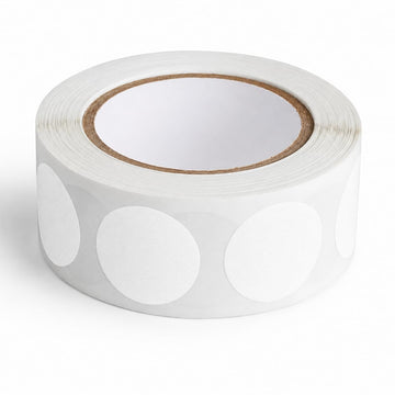 Round Permanent Labels by Glownary – 3/4 Inch, Semi-gloss Paper, White, Pack of 500, Model 323wt34bc