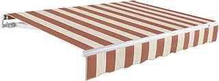 Awntech 14' Maui Right Motor (14' x 10') Retractable Patio Awning, Terracotta/Tan Multi