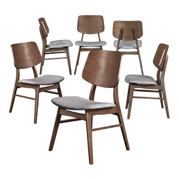 Solid Wood Upholstered Dining Chairs Set of by Starlight Canyon Home – 19.09 x 21.46 x 33.07 inches, Solid Wood, MDF, Fabric (100% Polyester), Foam, Grey, Pack of 6