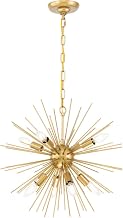 Timber 8-Light Mid-Century Metal Pendant in Brass