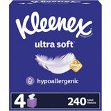Kimberly Clark 54308 Ultra Soft Facial Tissues - 60 Sheets - 4 Box/Pack by Kleenex – 1 Count (Pack of 2880), Clear, Pack of 2880, Model KCC54308Case