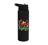 Fiesta Friday Stainless Steel Insulated Water Bottle by Great Fiesta Friday Apparel – 30 Ounces, 30 fluid_ounces, Stainless Steel, Black