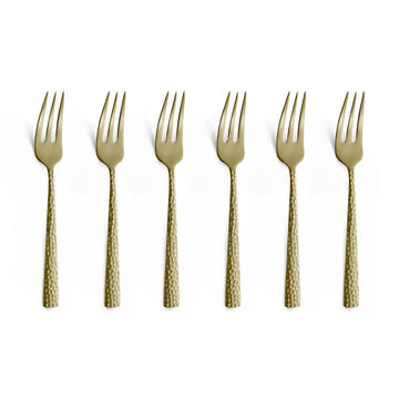 Felicity Matte Champagne Cake Set by Amefa – Kuchengabel Set 6-teilig, champagner, Stainless Steel 18/0, Champagne Mat, Model 3319ZVTR06AN6