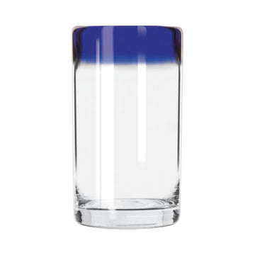 92303 Aruba 16 Oz Cooler Glass 12/Case by Libbey – 16 oz, 16.0 fluid_ounces, Glass, Clear with Blue Rim, Pack of 12