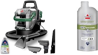 Little Green Pet Pro Portable Carpet Cleaner Portable Carpet and Upholstery Deep Cleaner + NEW BISSELL Little Green Pro Oxy Spot & Stain Super Concentrate Cleaning Formula