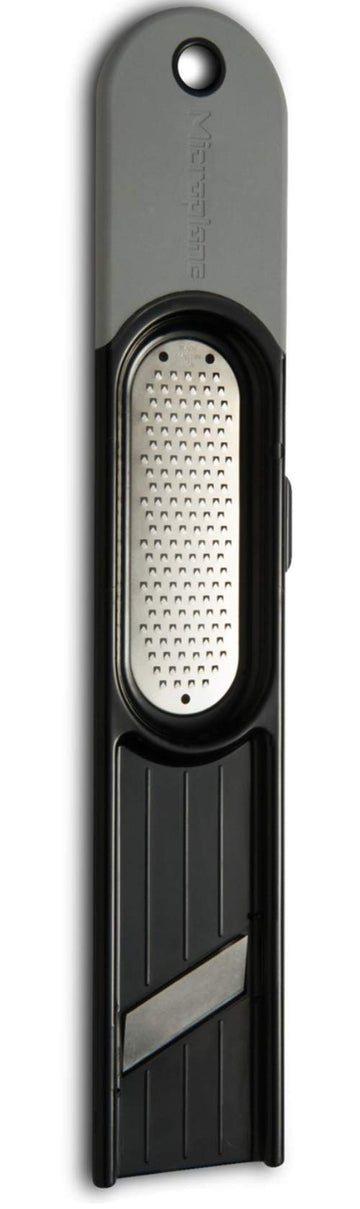 3-in-1 Ginger Grater Tool - Black and Grey by Microplane – 10.8 x 2 x 0.5 inches, Stainless Steel, Black and Gray, Model 48910
