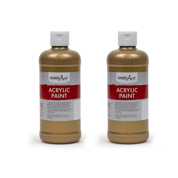 Metallic Acrylic Paint 16 oz. by Handy Art – 1 Count (Pack of 1), White., Model RPC101162-2