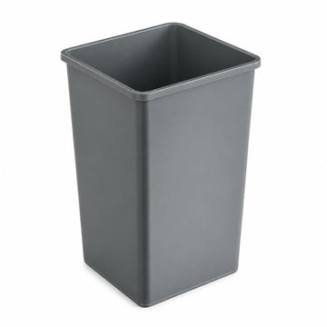 Glownary Square Trash Can – 35 Gallon, Gray, Indoor/Outdoor, 19.5W x 19.5D x 27.6H inches