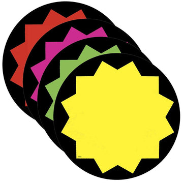 Circle Sign Card Hi-Impact Fluorescent Blank 5 Inch Diameter by READY FLOW PRINTING – 5 inch, Paper, Assorted, Pack of 100, Model 4405