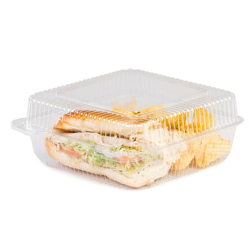 Detroit Forming OPS Plastic Utility Large Square Food Container Clear by DFI – Plastic