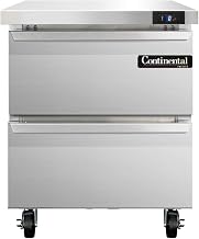 Continental Refrigerator SWF27-BS-D Single Section Work Top Freezer 27"W, With Back Splash & Drawers