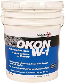 6-Pack of 5 gal Zinsser OK910 Clear Okon, W-1 Water-Repellent Sealer Non-Porous Surface