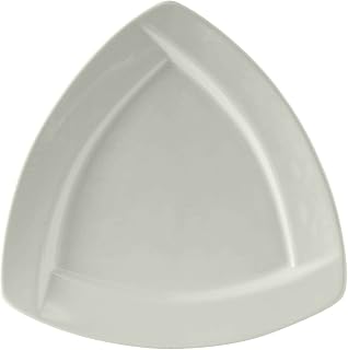 Tuxton China BWZ-102J Plate, 10-1/8", Triangular, Wide Rim, Microwave and Dishwasher Safe, Oven Proof, Fully Vitrified, Ceramic, DuraTux, White, Pack of 12