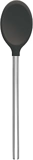 Tovolo Mixing Spoon Stainless Steel Handle Scratch Resistant Non Stick Safe Kitchen Utensil for Cooking Baking Serving Stirring, Heat Resistant Silicone Stirring Spoon with Metal Handle Charcoal Gray
