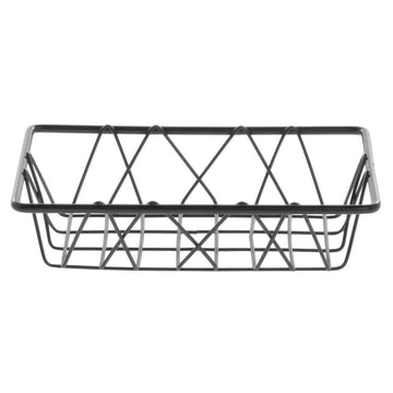 Wire Display Basket Pastry Tray Bakery Basket Rectangular Nickel Powder-Coated Steel - 9"L x 6"W x 2"H by HUBERT – Alloy Steel, Nickel