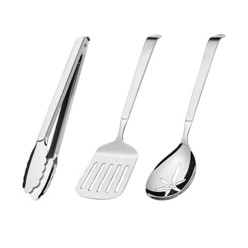 Stainless Steel Serving Set 3 Piece Kitchen Essentials: Slotted Turner by Amefa – Kitchen Essentials, Stainless Steel, Silver, Model ZO-AMF4