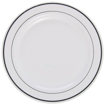 First Impressions Disposable White Plastic Plate - 7 1/2" Dia by SABERT CORPORATION – Large, Plastic, White, Pack of 144, Model 7IMP144S