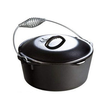 Pre-Seasoned Cast Iron Dutch Oven with Bail Handle by Lodge – 5 Quart, 12.3 liters, Cast Iron, Black, Model L8DO3